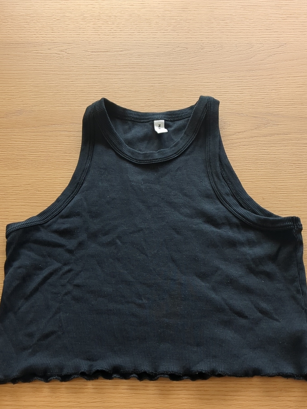 Kotn High Neck Crop Tank With Lettuce Hem